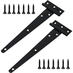 ANGEL CERDA Lot de 4 charnières en T robustes avec vis de montage, 200 mm, galvanisées, pour portes de grange, portes en bois et fenêtres - Publicité ANGEL CERDA Lot de 4 charnières en T robustes avec vis de montage, 200 mm, galvanisées, pour portes de grange, portes en bois et fenêtres - Publicité