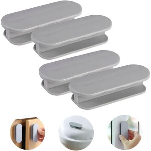 LINJOU Lot de 4 poignées de porte autocollantes multifonctions, poignées de tiroir en plastique pour porte vitrée, gris - Publicité LINJOU Lot de 4 poignées de porte autocollantes multifonctions, poignées de tiroir en plastique pour porte vitrée, gris - Publicité