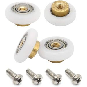 ANGEL CERDA Lot de 4 roulettes de rechange pour portes de douche coulissantes avec vis M6, diamètre 23 mm - Publicité ANGEL CERDA Lot de 4 roulettes de rechange pour portes de douche coulissantes avec vis M6, diamètre 23 mm - Publicité