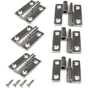 ANGEL CERDA Lot de 6 charnières de porte amovibles en acier inoxydable 304 pour portes intérieures et extérieures de 1,5 pouce, côté droit - Publicité ANGEL CERDA Lot de 6 charnières de porte amovibles en acier inoxydable 304 pour portes intérieures et extérieures de 1,5 pouce, côté droit - Publicité