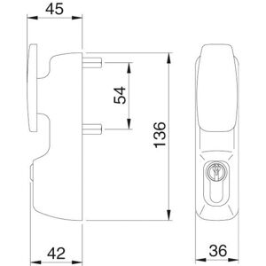 ISEO CAVERS 94013007 - Module de porte avec clé, Gris - Publicité ISEO CAVERS 94013007 - Module de porte avec clé, Gris - Publicité