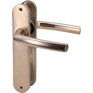 Paire De Poignées Plaques Aluminium Champagne 234 Mm Bricard Pour Porte Intérieur Sans Clés - Publicité Paire De Poignées Plaques Aluminium Champagne 234 Mm Bricard Pour Porte Intérieur Sans Clés - Publicité