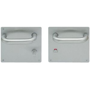 Paire De Poignées Sur Plaque Acier Carrée Avec Bouton Condamnation Et Voyant Pour Toilette Pmr Bricard Taille - Gauche - Publicité Paire De Poignées Sur Plaque Acier Carrée Avec Bouton Condamnation Et Voyant Pour Toilette Pmr Bricard Taille - Gauche - Publicité