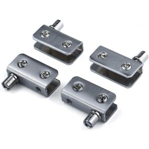 GRID COOL Paquet de 4 charnières de porte en verre Charnière à pivot à 90 °, verre sans perforation, acier inoxydable, ajustement pour verre de 5-8mm - Publicité GRID COOL Paquet de 4 charnières de porte en verre Charnière à pivot à 90 °, verre sans perforation, acier inoxydable, ajustement pour verre de 5-8mm - Publicité