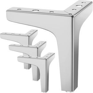 ANGEL CERDA Pieds de meuble triangulaires de 13 cm pour armoires et canapés, avec 16 vis et 4 protections de pieds, argent - Publicité ANGEL CERDA Pieds de meuble triangulaires de 13 cm pour armoires et canapés, avec 16 vis et 4 protections de pieds, argent - Publicité