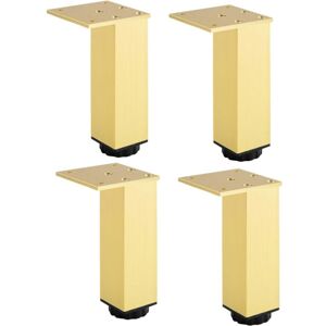ANGEL CERDA Pieds de meubles réglables en aluminium, lot de 4, pour meubles, canapés et tables, doré, 15 cm (plage de réglage 150-168 mm) - Publicité ANGEL CERDA Pieds de meubles réglables en aluminium, lot de 4, pour meubles, canapés et tables, doré, 15 cm (plage de réglage 150-168 mm) - Publicité