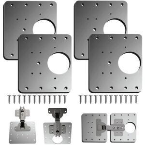 WANCLE Plaque Reparation Charniere Porte D'Armoire,4 Pièces Plaque De Réparation De Charnière De Porte De Placard De Cuisine Avec Trou, Supports De Fixation Plats En Acier Inoxydable Avec Vis - Publicité WANCLE Plaque Reparation Charniere Porte D'Armoire,4 Pièces Plaque De Réparation De Charnière De Porte De Placard De Cuisine Avec Trou, Supports De Fixation Plats En Acier Inoxydable Avec Vis - Publicité