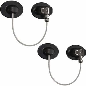 ANGEL CERDA Serrure à fil 2 pièces, serrure de porte de réfrigérateur, sécurité pour enfants, serrure à colle forte (noir) - Publicité ANGEL CERDA Serrure à fil 2 pièces, serrure de porte de réfrigérateur, sécurité pour enfants, serrure à colle forte (noir) - Publicité