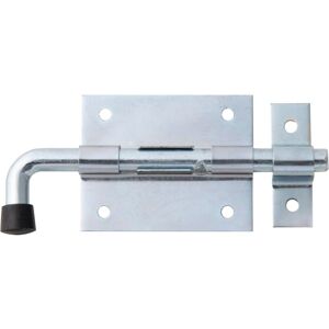 Verrou de box zingué avec poignée ronde et gâche fixe 130 mm – Platine 70 x 57 mm – Marque Alberts - Publicité Verrou de box zingué avec poignée ronde et gâche fixe 130 mm – Platine 70 x 57 mm – Marque Alberts - Publicité