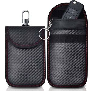 9x14cm) Etui Anti Rfid Signal Faraday Pochette Sac, Lot De 2 Pochettes Blocage Signal Pour Clé Voiture En Fibre De Carbone, Avec 2 Porte-clés En Métal Noir - Zvd - Publicité 9x14cm) Etui Anti Rfid Signal Faraday Pochette Sac, Lot De 2 Pochettes Blocage Signal Pour Clé Voiture En Fibre De Carbone, Avec 2 Porte-clés En Métal Noir - Zvd - Publicité