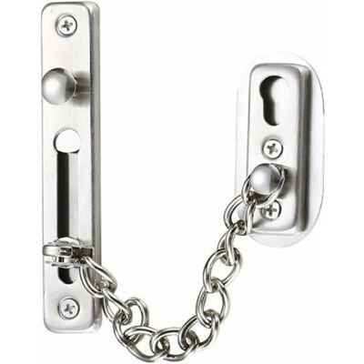 FOGSHIELD Chaîne De Sécurité, Chaîne De Porte En Acier Inoxydable 304, Serrure De Chaîne De Porte Avec Vis, Utilisée Pour Les Portes Intérieures Et Les Fenêtres Des Hôtels Familiaux, Argent Chromé Brossé - Publicité FOGSHIELD Chaîne De Sécurité, Chaîne De Porte En Acier Inoxydable 304, Serrure De Chaîne De Porte Avec Vis, Utilisée Pour Les Portes Intérieures Et Les Fenêtres Des Hôtels Familiaux, Argent Chromé Brossé - Publicité