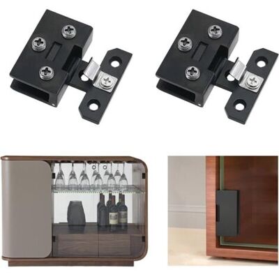 ABYSSE Charnière À Pince, 2 Charnières D'Armoire Fixes En Alliage De Zinc, Porte En Verre Pour Verre De 5 À 8 Mm (noir) - Publicité ABYSSE Charnière À Pince, 2 Charnières D'Armoire Fixes En Alliage De Zinc, Porte En Verre Pour Verre De 5 À 8 Mm (noir) - Publicité