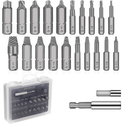 ABYSSE Kit D'Extraction De Vis Cassées 22 Pièces, Outil De Retrait De Vis Cassées Pour Vis Ou Boulons Cassés De 2 À 12 Mm Se22 - Publicité ABYSSE Kit D'Extraction De Vis Cassées 22 Pièces, Outil De Retrait De Vis Cassées Pour Vis Ou Boulons Cassés De 2 À 12 Mm Se22 - Publicité