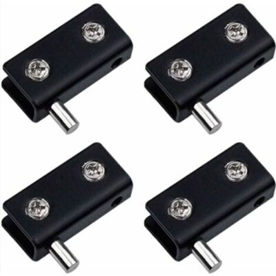 ABCRITAL Lot De 4 Charnières Pivotantes, Sans Cadre Pour Porte En Verre - Noir - Clips De Porte En Verre En Acier Inoxydable Avec Broche Réglable - Kit De Remplacement Pour Porte En Verre De 5 À 6 Mm - Publicité ABCRITAL Lot De 4 Charnières Pivotantes, Sans Cadre Pour Porte En Verre - Noir - Clips De Porte En Verre En Acier Inoxydable Avec Broche Réglable - Kit De Remplacement Pour Porte En Verre De 5 À 6 Mm - Publicité