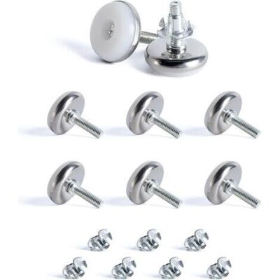 OEM 8 Pcs M6 X 28mm Pied Réglable À Base Ronde, Pieds De Nivellement, Pied Vérin Meuble À Visser, Vis De Réglage Pour Pied Mise À Niveau, Avec 8 Écrou À Griffes, Pour Pieds De Lit Bureau Armoire - Publicité OEM 8 Pcs M6 X 28mm Pied Réglable À Base Ronde, Pieds De Nivellement, Pied Vérin Meuble À Visser, Vis De Réglage Pour Pied Mise À Niveau, Avec 8 Écrou À Griffes, Pour Pieds De Lit Bureau Armoire - Publicité
