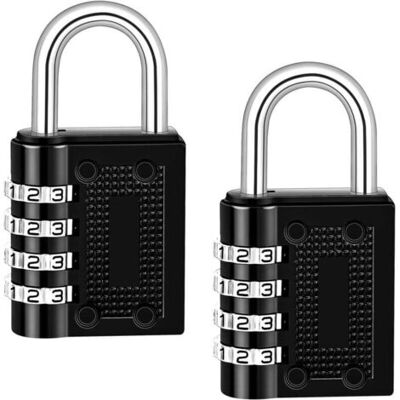 ABYSSE Lot De 2 Cadenas Code De 4 Chiffres, Cadenas À Combinaison Alliage De Zinc Cadenas Casier Code Pour Valise Casier College Gym Avion(noir) - Publicité ABYSSE Lot De 2 Cadenas Code De 4 Chiffres, Cadenas À Combinaison Alliage De Zinc Cadenas Casier Code Pour Valise Casier College Gym Avion(noir) - Publicité