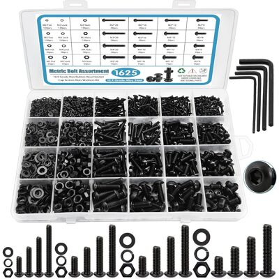 OEM 1625pcs Vis Boulons Et Écrous Assortiment Kit, M2 M3 M4 M5 Écrous Boulons Assortiment Avec Verrouillage Et Rondelles Plates, Grade 10.9 Acier Allié Hex Prise Tête Vis Écrous Et Boulons Assortiment Kit - Publicité OEM 1625pcs Vis Boulons Et Écrous Assortiment Kit, M2 M3 M4 M5 Écrous Boulons Assortiment Avec Verrouillage Et Rondelles Plates, Grade 10.9 Acier Allié Hex Prise Tête Vis Écrous Et Boulons Assortiment Kit - Publicité