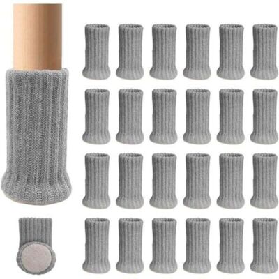 ABYSSE 24 Paires De Chaussettes De Meubles En Tricot Antidérapantes Pour Pieds De Chaises, Pour Eviter Les Rayures Et Réduire Le Bruit, Se Déplacer Facilement, Gris - Publicité ABYSSE 24 Paires De Chaussettes De Meubles En Tricot Antidérapantes Pour Pieds De Chaises, Pour Eviter Les Rayures Et Réduire Le Bruit, Se Déplacer Facilement, Gris - Publicité