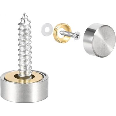 FOGSHIELD Cache Vis Miroir Décoratif 10 Mm En Acier Inox Brossé, Lot De 8 Capuchons, Fixation Esthétique Pour Salle De Bain Et Mobilier - Publicité FOGSHIELD Cache Vis Miroir Décoratif 10 Mm En Acier Inox Brossé, Lot De 8 Capuchons, Fixation Esthétique Pour Salle De Bain Et Mobilier - Publicité