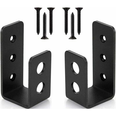 OEM Lot De 2 Supports De Porte En Acier Robuste Pour Porte De 2 X 4, Barre De Sécurité En Forme De U - Publicité OEM Lot De 2 Supports De Porte En Acier Robuste Pour Porte De 2 X 4, Barre De Sécurité En Forme De U - Publicité