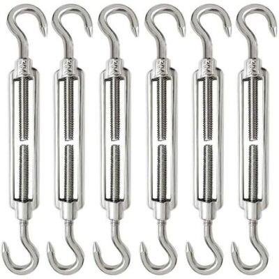 ABYSSE 6 Pièces Tendeur Cable M6 Tendeur Cable Inox 304 Réglable Crochet De Ridoir Et Crochet Pour Tendeur De Fil Cable Acier Corde Crochet Tendeur - Publicité ABYSSE 6 Pièces Tendeur Cable M6 Tendeur Cable Inox 304 Réglable Crochet De Ridoir Et Crochet Pour Tendeur De Fil Cable Acier Corde Crochet Tendeur - Publicité