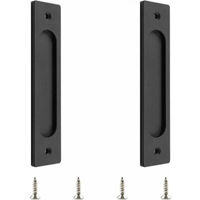 OEM Ymyny Lot De 2 Poignées De Porte Coulissantes Rectangulaires Encastrées En Acier Inoxydable Noir Mat Pour Porte De Grange Coulissante - Publicité OEM Ymyny Lot De 2 Poignées De Porte Coulissantes Rectangulaires Encastrées En Acier Inoxydable Noir Mat Pour Porte De Grange Coulissante - Publicité