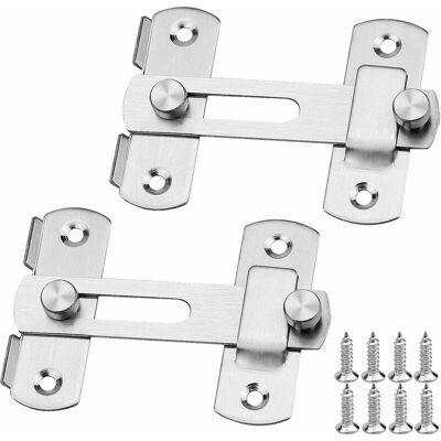 Vision 2pcs Loquet De Porte Verrou Coulissante, Verrouillage Pour Porte En Acier Inoxydable Avec Vis, Sécurité Loquets De Porte Pour Fenêtre, Jardin Et Porte - Publicité Vision 2pcs Loquet De Porte Verrou Coulissante, Verrouillage Pour Porte En Acier Inoxydable Avec Vis, Sécurité Loquets De Porte Pour Fenêtre, Jardin Et Porte - Publicité