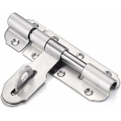 ABYSSE Verrou De Porte Coulissante En Acier Inoxydable 100 Mm Avec Fermoir À Cadenas, Verrou De Porte Robuste Pour Salle De Bain, Toilettes, Jardin, Abri De Jardin - Publicité ABYSSE Verrou De Porte Coulissante En Acier Inoxydable 100 Mm Avec Fermoir À Cadenas, Verrou De Porte Robuste Pour Salle De Bain, Toilettes, Jardin, Abri De Jardin - Publicité