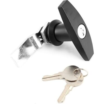 ABYSSE Serrure De Porte De Garage De Boîte À Outils De Serrure De Poignée En T De Fixation Arrière Avec Des Clés Pour L'Auvent De Caravane De Remorque (noir) - Publicité ABYSSE Serrure De Porte De Garage De Boîte À Outils De Serrure De Poignée En T De Fixation Arrière Avec Des Clés Pour L'Auvent De Caravane De Remorque (noir) - Publicité