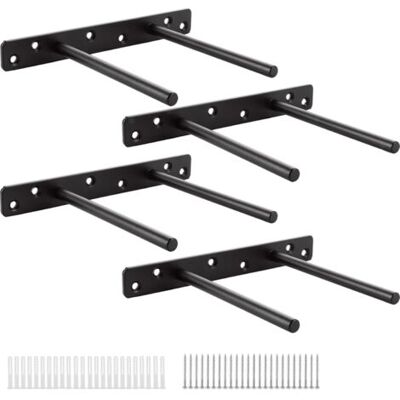 ABYSSE Etagere Murale Fixation Invisible Double Pôle, Support Etagere Murale - 30 Cm - Noir - Lot De 4 - Publicité ABYSSE Etagere Murale Fixation Invisible Double Pôle, Support Etagere Murale - 30 Cm - Noir - Lot De 4 - Publicité