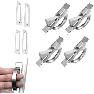 ABYSSE 4pcs 180 °rotative À Poignée De Porte Encastrée Poignée Dissimulée Tatami Poignées Cachées En Alliage De Zinc Pour Tiroirs, Armoires, Coiffeuses, Etc - Poignées De Tiroir Brossé Moderne - Publicité ABYSSE 4pcs 180 °rotative À Poignée De Porte Encastrée Poignée Dissimulée Tatami Poignées Cachées En Alliage De Zinc Pour Tiroirs, Armoires, Coiffeuses, Etc - Poignées De Tiroir Brossé Moderne - Publicité