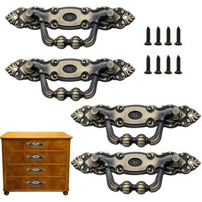 Generic 4 Pièces Poignée Traction Vintage, Poignées Traction Tiroir Vintage, Décoration Poignée Meubles, Avec Vis, Pour Porte D'Armoire Armoire Armoire - Publicité Generic 4 Pièces Poignée Traction Vintage, Poignées Traction Tiroir Vintage, Décoration Poignée Meubles, Avec Vis, Pour Porte D'Armoire Armoire Armoire - Publicité
