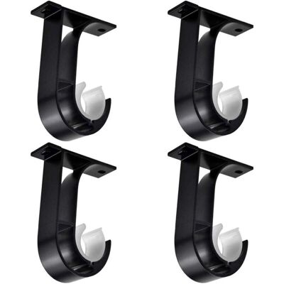 MOXIE 4 Pièces Tringle À Rideau Supports, Support De Poteau De Rideau, Noir Supports Pour Barre Rideau, Alliage D'Aluminium Support De Rideau, Avec 8 Vis, Support Pour Tiges De Suspension Au Plafond - Publicité MOXIE 4 Pièces Tringle À Rideau Supports, Support De Poteau De Rideau, Noir Supports Pour Barre Rideau, Alliage D'Aluminium Support De Rideau, Avec 8 Vis, Support Pour Tiges De Suspension Au Plafond - Publicité