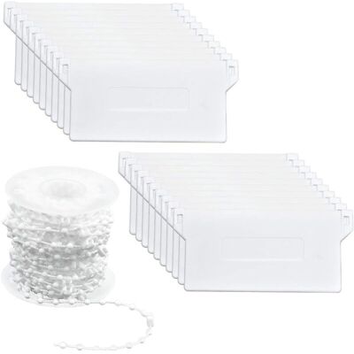 XISRENS 20 Pièces Poids De Store Vertical Lattes Inférieure 89 Mm (3,5 Pouces) & 10m Plastique Chaînes Aveugles Verticales Pour Kit De Réparation De Stores Verticaux Rideaux, Blanc - Publicité XISRENS 20 Pièces Poids De Store Vertical Lattes Inférieure 89 Mm (3,5 Pouces) & 10m Plastique Chaînes Aveugles Verticales Pour Kit De Réparation De Stores Verticaux Rideaux, Blanc - Publicité