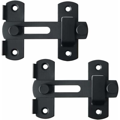AIRSTRA Loquet Et Targette,verrou De Porte Coulissante Serrure De Porte Loquet À Bascule Boulon De Verrouillage De Boucle Avec Vis Pour Porte, Fenêtre, Placard Et Jardin, Noir Mat En Acier Inoxydable, 2 Pcs - Publicité AIRSTRA Loquet Et Targette,verrou De Porte Coulissante Serrure De Porte Loquet À Bascule Boulon De Verrouillage De Boucle Avec Vis Pour Porte, Fenêtre, Placard Et Jardin, Noir Mat En Acier Inoxydable, 2 Pcs - Publicité