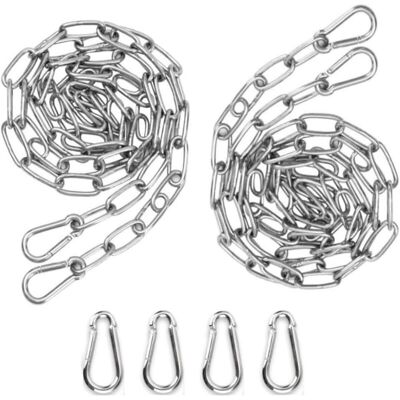 FOGSHIELD Csparkv 2pcs 3mm 2m Chaîne En Acier Inoxydable Chaine Acier + 4 Pcs Mousqueton Chaîne De Maillon D'Extension Pour Accrocher Chaîne D'Ancre Hamac Multifonctionnel -total 4 Mètres - Publicité FOGSHIELD Csparkv 2pcs 3mm 2m Chaîne En Acier Inoxydable Chaine Acier + 4 Pcs Mousqueton Chaîne De Maillon D'Extension Pour Accrocher Chaîne D'Ancre Hamac Multifonctionnel -total 4 Mètres - Publicité