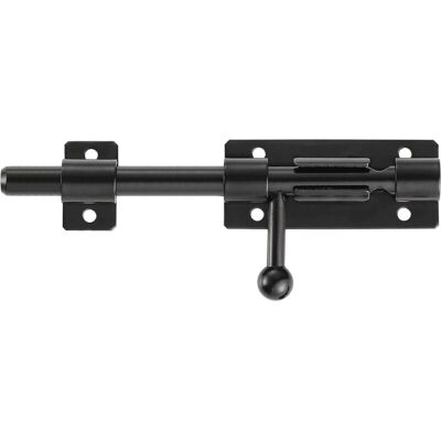 ALVIOR Serrure À Pêne Coulissant - Acier Inoxydable 201 - Finition Noir Mat - Longueur 200 Mm - Trou Pour Cadenas 5 Mm - Pour Porte Intérieure Extérieure - 1 Pièce - Publicité ALVIOR Serrure À Pêne Coulissant - Acier Inoxydable 201 - Finition Noir Mat - Longueur 200 Mm - Trou Pour Cadenas 5 Mm - Pour Porte Intérieure Extérieure - 1 Pièce - Publicité