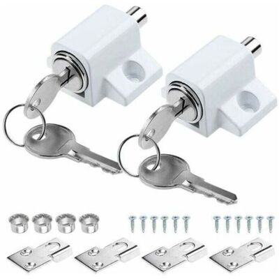 ABYSSE Lot De 2 Verrous De Porte Coulissants Professionnels Pour Porte De Patio Coulissante - Verrou De Sécurité Durable - Blanc - Parfait Pour La Sécurité De La Maison - Publicité ABYSSE Lot De 2 Verrous De Porte Coulissants Professionnels Pour Porte De Patio Coulissante - Verrou De Sécurité Durable - Blanc - Parfait Pour La Sécurité De La Maison - Publicité