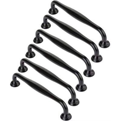 ABYSSE Poignées De Placard Noires, Poignées De Porte De Placard Minimalistes En Alliage Ziny Durable Pour Tiroirs D'Armoires De Cuisine (distance Du Trou Noir : 96 Mm) - Publicité ABYSSE Poignées De Placard Noires, Poignées De Porte De Placard Minimalistes En Alliage Ziny Durable Pour Tiroirs D'Armoires De Cuisine (distance Du Trou Noir : 96 Mm) - Publicité
