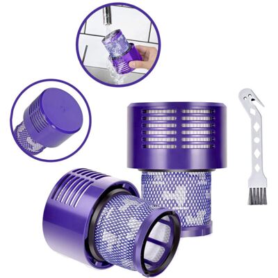 Melissa Filtre De Rechange V10 Pour Dy V10 Cyclone Series, V10 Animal, V10 Absolute, V10 Total Clean, Sv12, Référence 969082-01 (lot De 2 Filtres Et 1 Brosse De Nettoyage) - Publicité Melissa Filtre De Rechange V10 Pour Dy V10 Cyclone Series, V10 Animal, V10 Absolute, V10 Total Clean, Sv12, Référence 969082-01 (lot De 2 Filtres Et 1 Brosse De Nettoyage) - Publicité