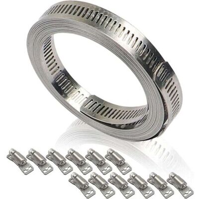 ABYSSE Lot De 12 Colliers De Serrage En Acier Inoxydable - 5 M - Avec Vis - Pour Réservoir, Maison, Tuyau De Gaz, Tuyau D'Eau, Refroidisseur, Automobile - Publicité ABYSSE Lot De 12 Colliers De Serrage En Acier Inoxydable - 5 M - Avec Vis - Pour Réservoir, Maison, Tuyau De Gaz, Tuyau D'Eau, Refroidisseur, Automobile - Publicité