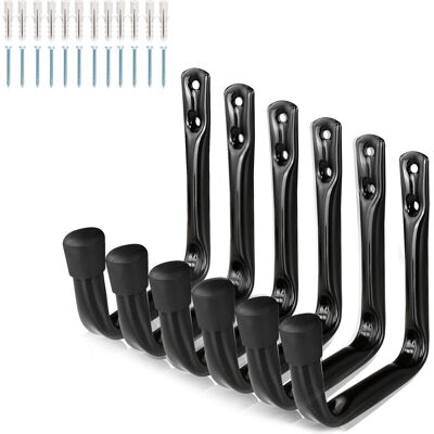 Generic Lot De 6 Crochets En Forme De J Robustes Pour Rangement De Garage, Supports Muraux En Acier - Publicité Generic Lot De 6 Crochets En Forme De J Robustes Pour Rangement De Garage, Supports Muraux En Acier - Publicité