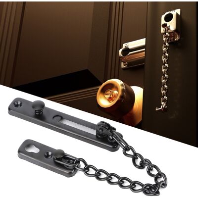 MCKENSA Chaîne Antivol Durable En Acier Inoxydable, Verrou De Sécurité Pour Porte, Loquet De Porte Pour Maison Ou Hôtel (noir) - Publicité MCKENSA Chaîne Antivol Durable En Acier Inoxydable, Verrou De Sécurité Pour Porte, Loquet De Porte Pour Maison Ou Hôtel (noir) - Publicité