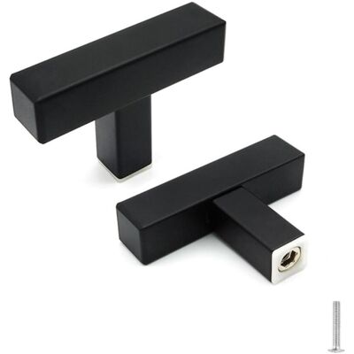 BLEOSAN Lot De 5 Boutons De Meuble En Acier Inoxydable Noir Mat 50 Mm Poignées De Cuisine Modernes Pour Armoires, Commodes, Penderie - Publicité BLEOSAN Lot De 5 Boutons De Meuble En Acier Inoxydable Noir Mat 50 Mm Poignées De Cuisine Modernes Pour Armoires, Commodes, Penderie - Publicité
