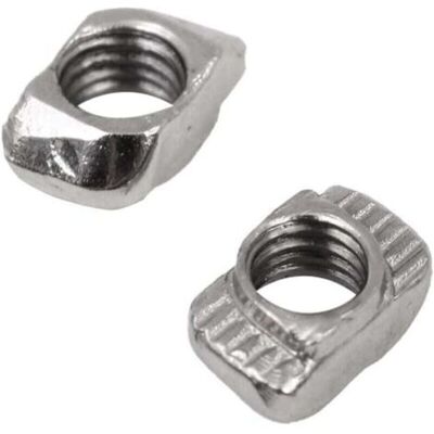 ABYSSE Écrous De Fixation À Tête Marteau En Acier Au Carbone Nickelé À Rainure En T Pour Profilés En Aluminium, 50 Pièces - Eu20-m5 - Publicité ABYSSE Écrous De Fixation À Tête Marteau En Acier Au Carbone Nickelé À Rainure En T Pour Profilés En Aluminium, 50 Pièces - Eu20-m5 - Publicité