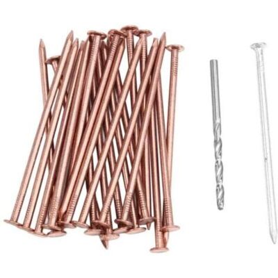 ABYSSE 25 Clous En Cuivre Pur 3,5 Pouces Pour Éliminer Les Souches Vrac Quincaillerie - Publicité ABYSSE 25 Clous En Cuivre Pur 3,5 Pouces Pour Éliminer Les Souches Vrac Quincaillerie - Publicité