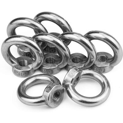 ENLENK Écrou D'Œil M10 En Acier Inoxydable 304 – Lot De 8 – Charge Maximale 230 Kg – Diamètre Intérieur 25 Mm – Longueur De Filetage 11 Mm - Publicité ENLENK Écrou D'Œil M10 En Acier Inoxydable 304 – Lot De 8 – Charge Maximale 230 Kg – Diamètre Intérieur 25 Mm – Longueur De Filetage 11 Mm - Publicité