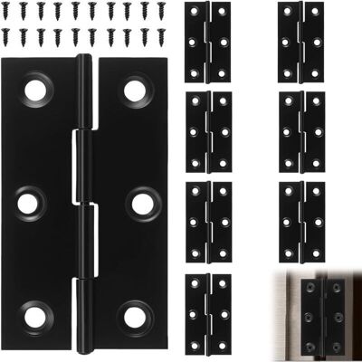 FOGSHIELD Lot De 8 Charnières Pliables 66mm X 37mm En Acier Inoxydable Noir, Exterieur Charnière Inox, Trous De Charnière Plats Pliants, Pour Meubles De Maison - Publicité FOGSHIELD Lot De 8 Charnières Pliables 66mm X 37mm En Acier Inoxydable Noir, Exterieur Charnière Inox, Trous De Charnière Plats Pliants, Pour Meubles De Maison - Publicité