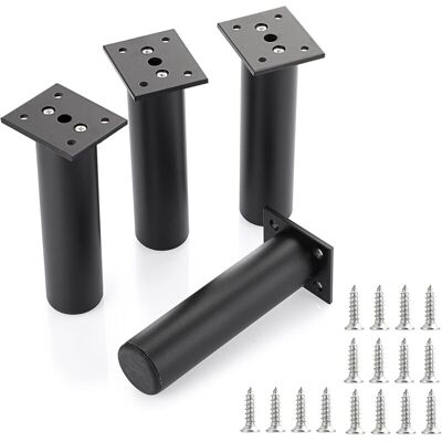 XISRENS 4pcs Pieds De Meuble Ajustable Pieds De Lit Rehausser Le Meuble Pied En Alliage D'Aluminium Pour Sommier,armoire,table (noir,hauteur 150mm) - Publicité XISRENS 4pcs Pieds De Meuble Ajustable Pieds De Lit Rehausser Le Meuble Pied En Alliage D'Aluminium Pour Sommier,armoire,table (noir,hauteur 150mm) - Publicité