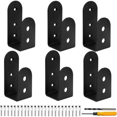 IRISFR Lot De 6 Supports De Barricade Pour Porte, Barre En Forme De U, Pour Maison, Garage, Grange, Abri De Jardin, Porte De Renforcement, Convient Pour Bois De 2 X 4 - Publicité IRISFR Lot De 6 Supports De Barricade Pour Porte, Barre En Forme De U, Pour Maison, Garage, Grange, Abri De Jardin, Porte De Renforcement, Convient Pour Bois De 2 X 4 - Publicité